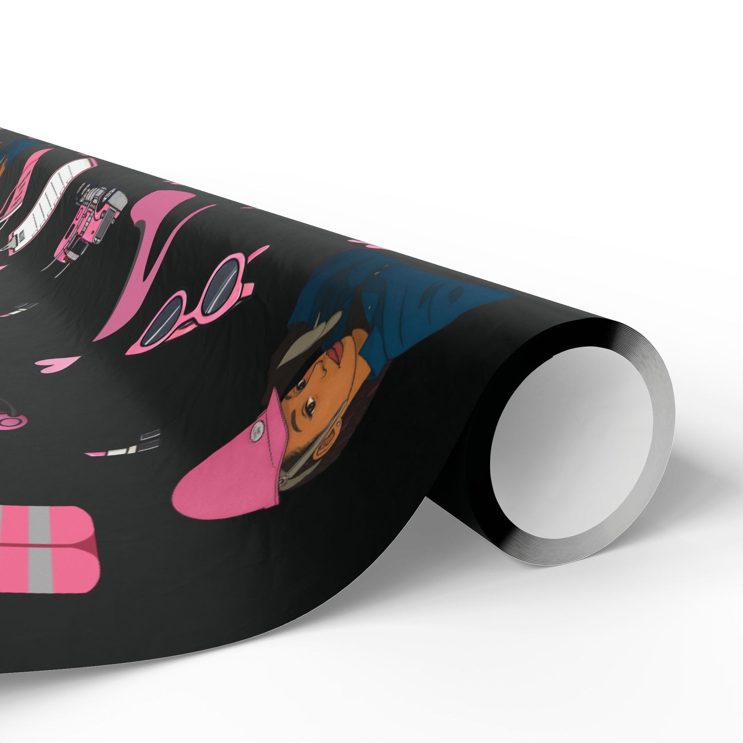 Black Trucker Charm Gift Wrapping Paper, Feminine Trucker Theme to celebrate the driver you know