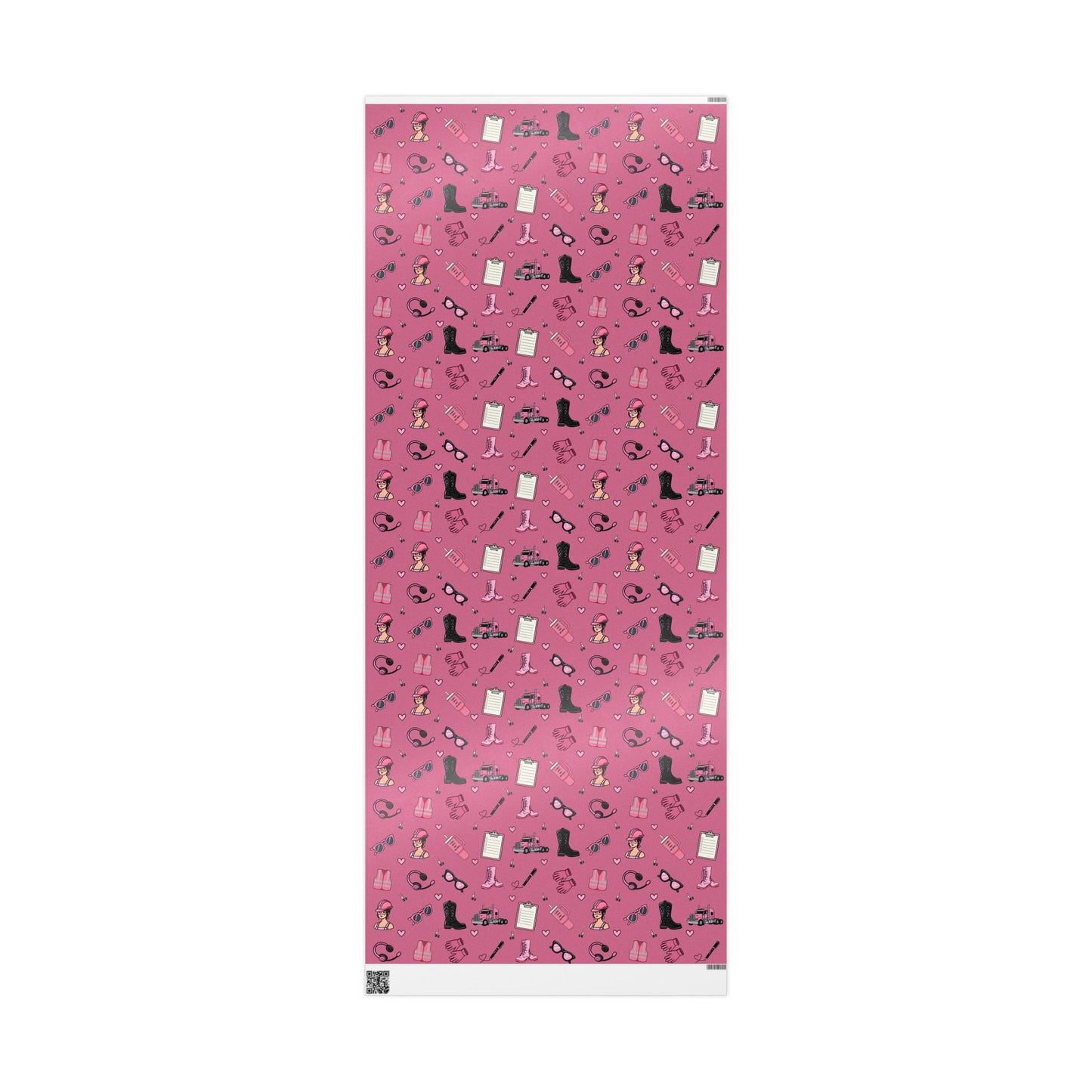Pink Trucker Charm Gift Wrapping Paper Trucker Theme to celebrate the female trucker in your life