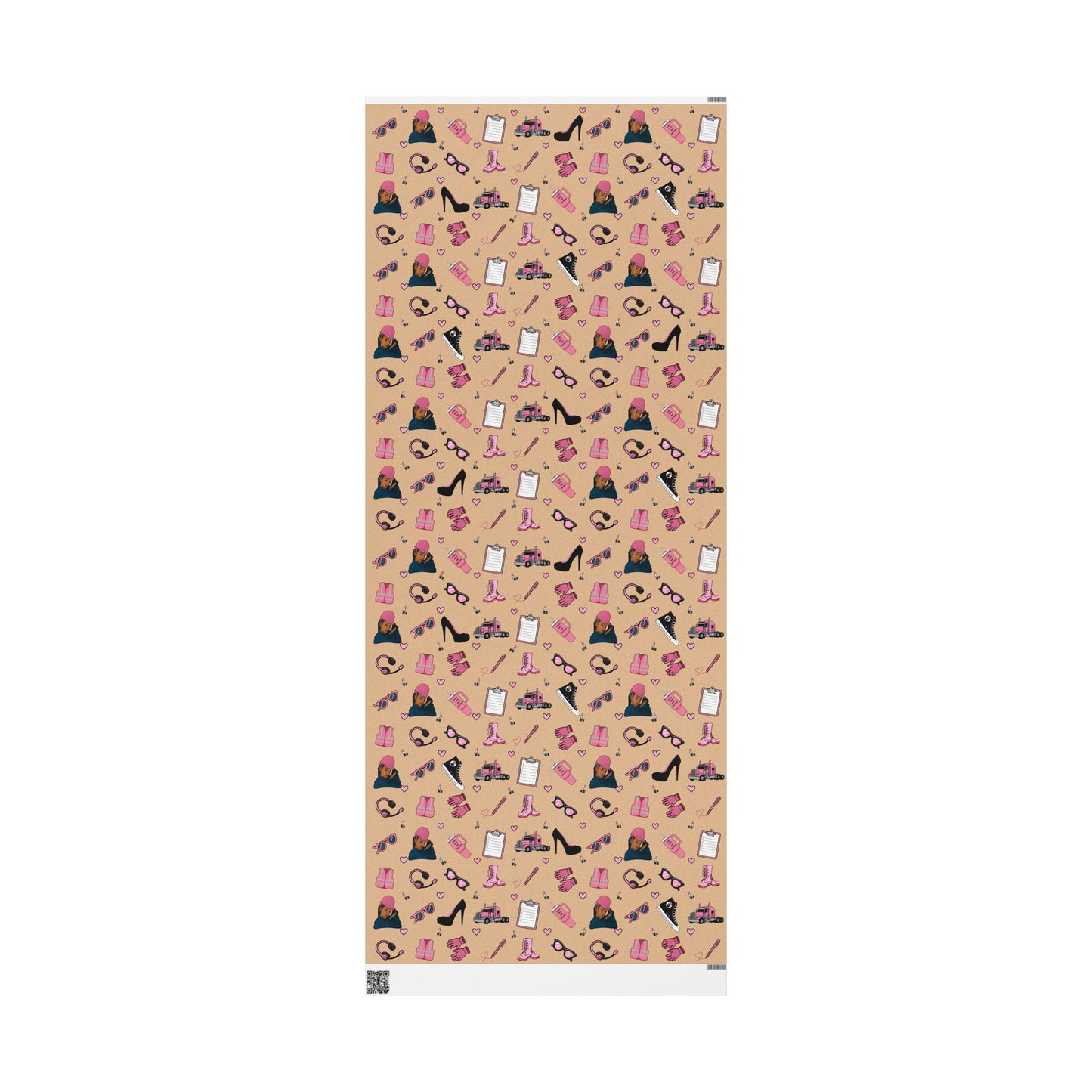 Sandy Trucker Charm Gift Wrapping Paper , Feminine Trucker Theme to celebrate the driver you know