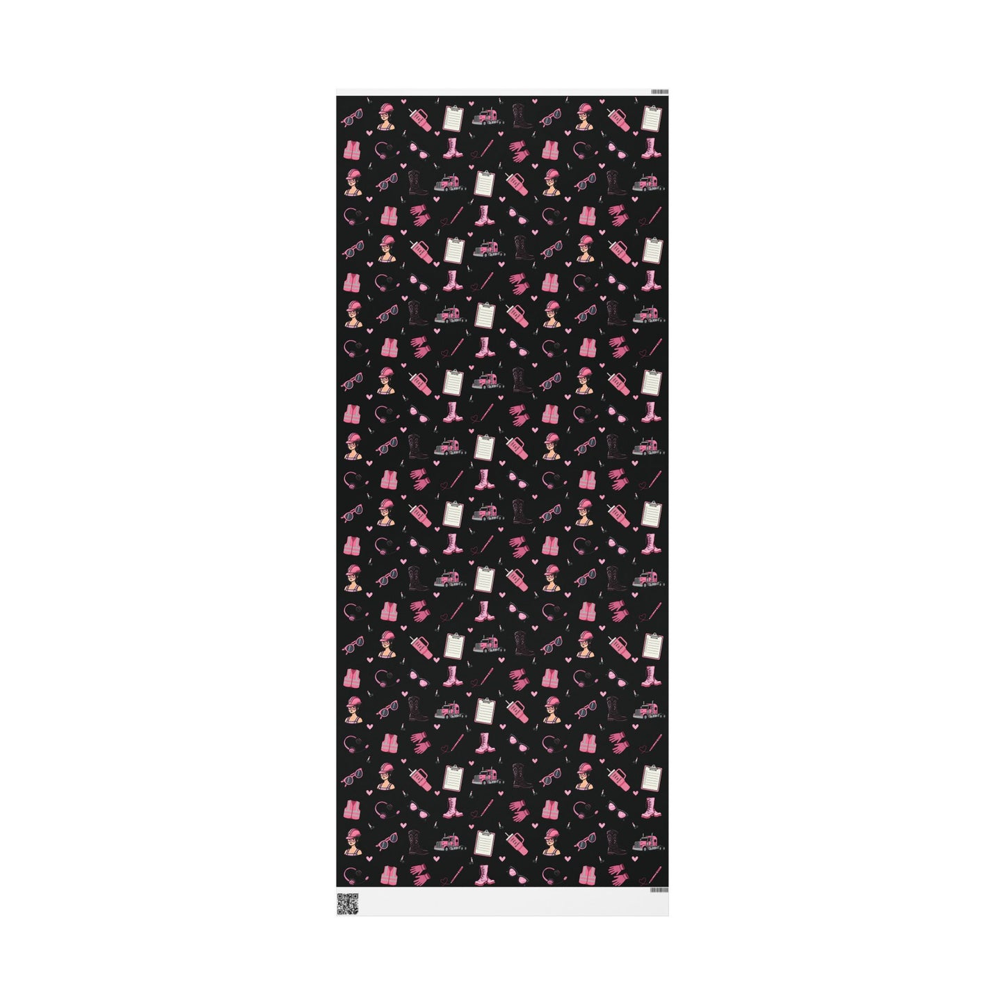 Black Trucker Charm Gift Wrapping Paper, Feminine Trucker Theme to celebrate the driver you know