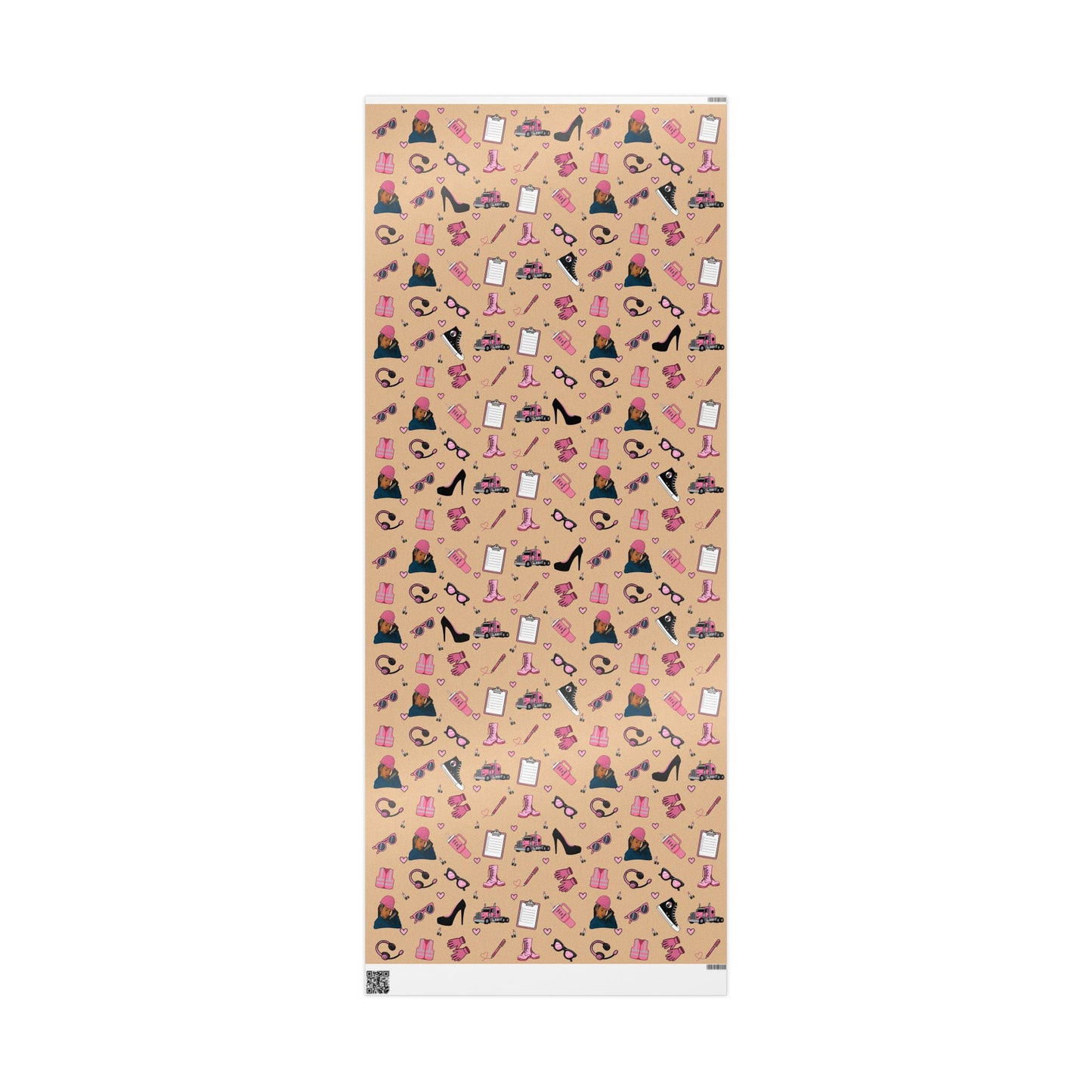 Sandy Trucker Charm Gift Wrapping Paper , Feminine Trucker Theme to celebrate the driver you know