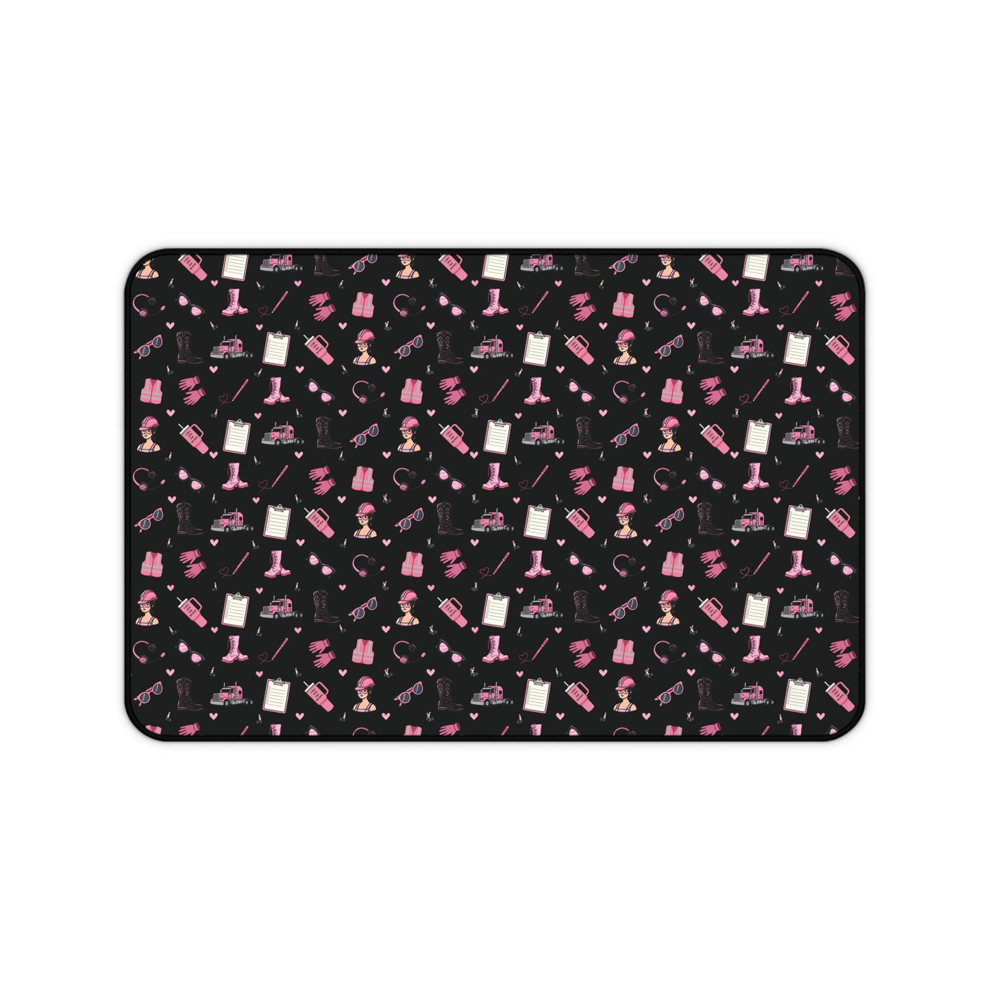 BlackTrucker Charm Mouse Pad, Trucker Girl Office Accessories, Mouse Pad for female Truck Driver