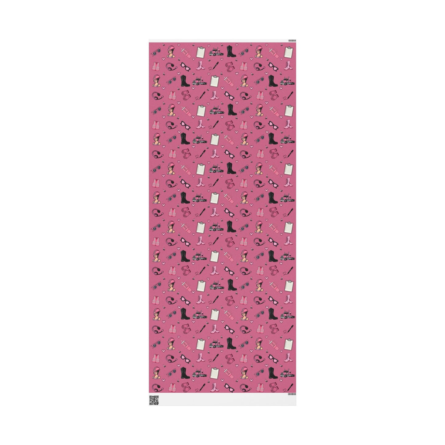 Pink Trucker Charm Gift Wrapping Paper Trucker Theme to celebrate the female trucker in your life