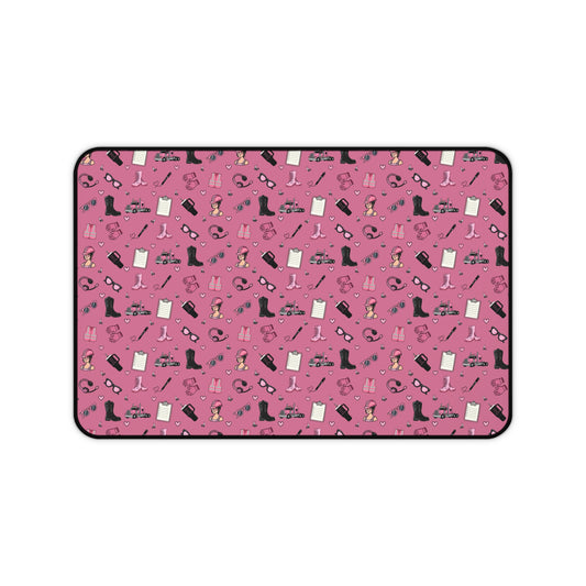 Pink Trucker Charm Mouse Pad for female truck driver Office Accessories