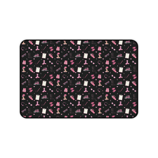 BlackTrucker Charm Mouse Pad, Trucker Girl Office Accessories, Mouse Pad for female Truck Driver