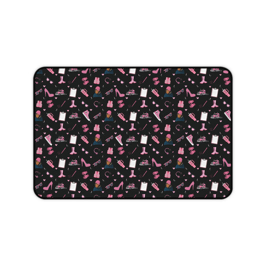 Black Trucker Charm Mouse Pad, Trucker Girl Office Accessories, Mouse Pad for female Truck Driver