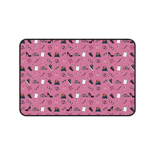 Pink Trucker Charm Mouse Pad for female truck driver Office Accessories
