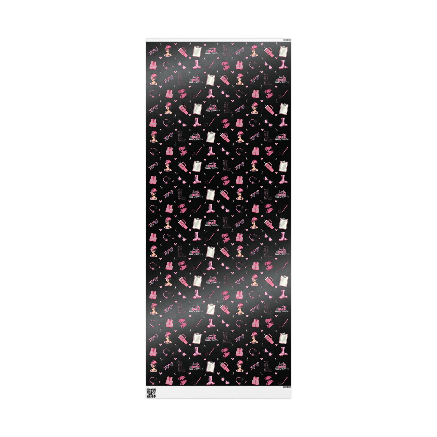 Black Trucker Charm Gift Wrapping Paper, Feminine Trucker Theme to celebrate the driver you know